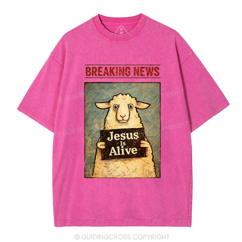 Jesus Is Alive Christian Washed T-Shirt