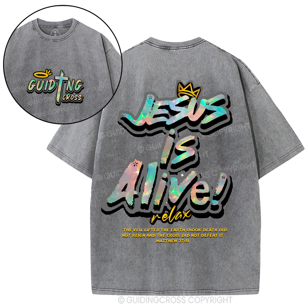 Jesus Is Alive Christian Washed T-Shirt