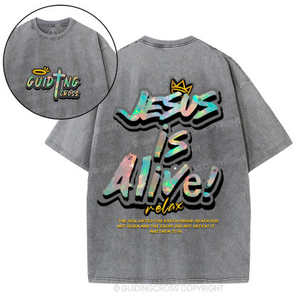 Jesus Is Alive Christian Washed T-Shirt