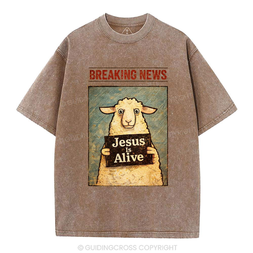 Jesus Is Alive Christian Washed T-Shirt