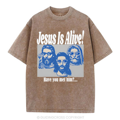 Jesus Is Alive Christian Washed T-Shirt