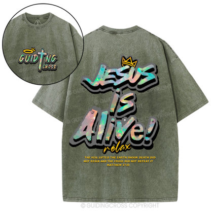 Jesus Is Alive Christian Washed T-Shirt