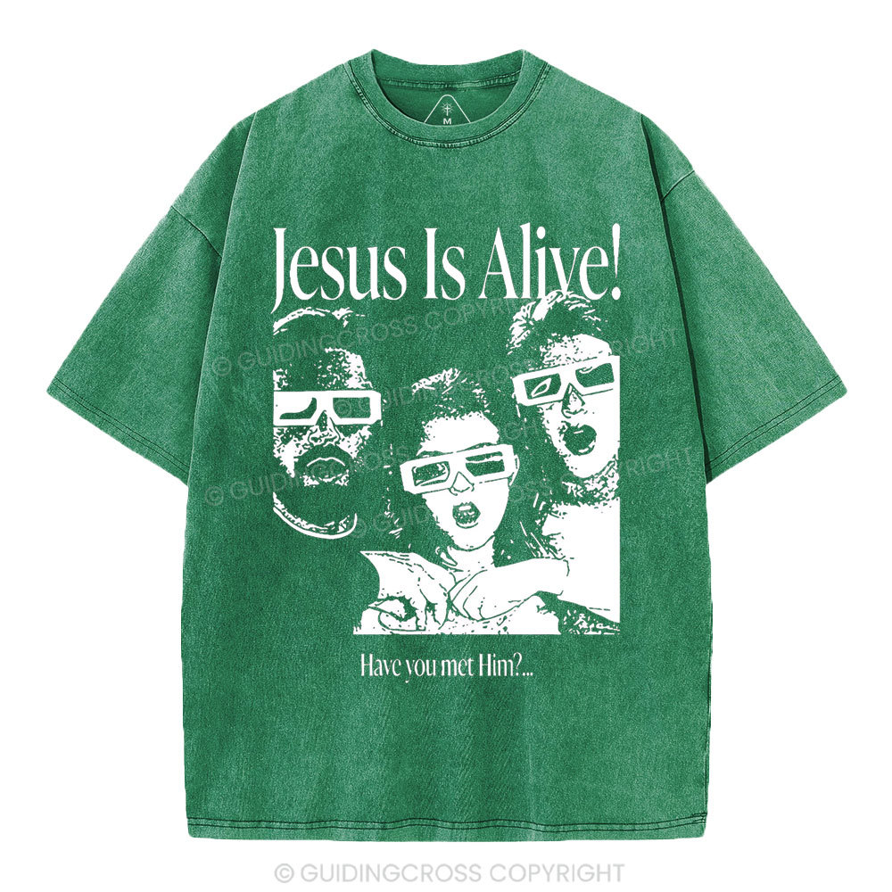 Jesus Is Alive Christian Washed T-Shirt