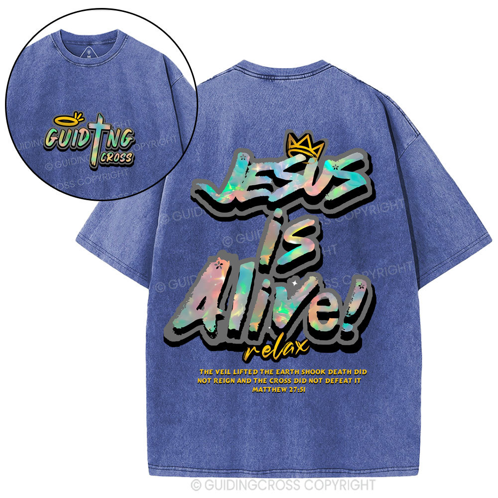 Jesus Is Alive Christian Washed T-Shirt