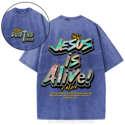 Jesus Is Alive Christian Washed T-Shirt