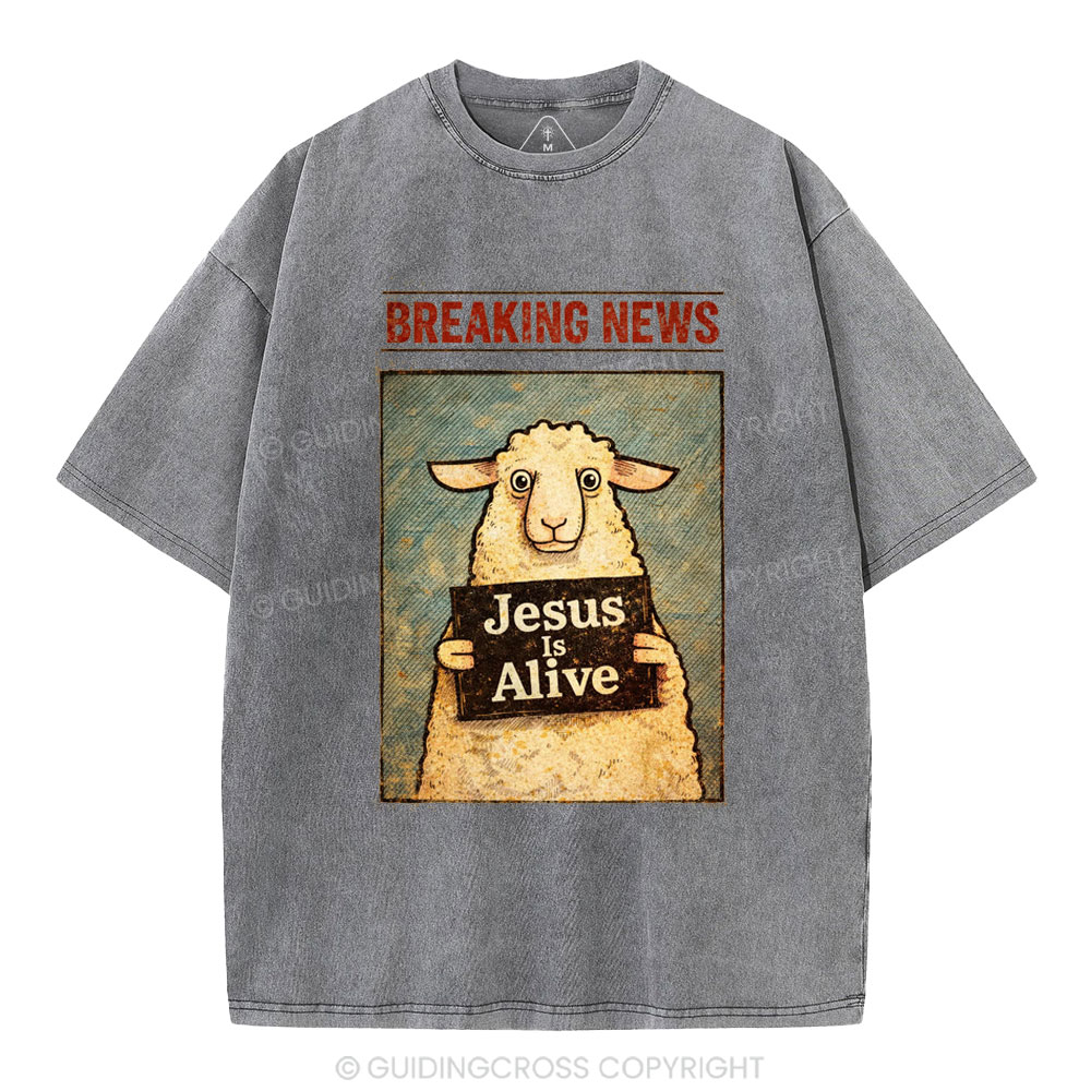 Jesus Is Alive Christian Washed T-Shirt