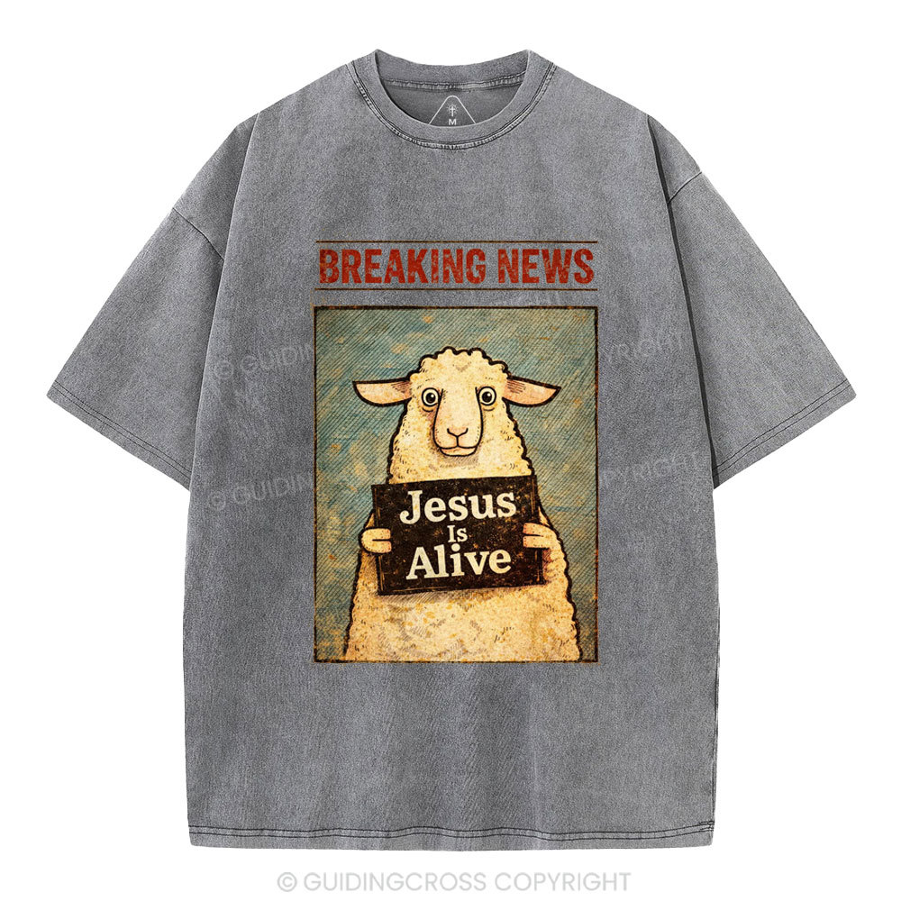 Jesus Is Alive Christian Washed T-Shirt