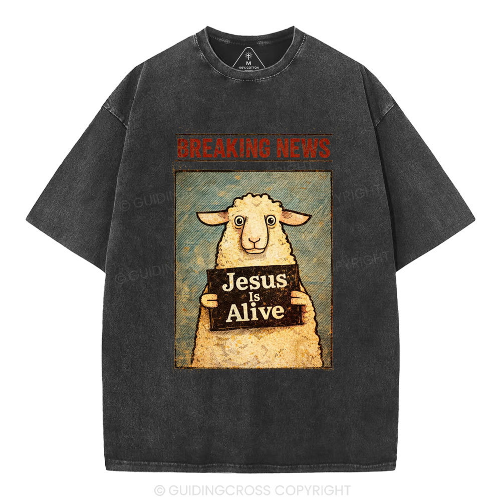 Jesus Is Alive Christian Washed T-Shirt