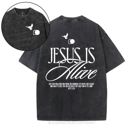 Jesus Is Alive Christian Washed T-Shirt