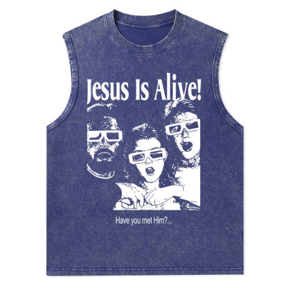 Jesus Is Alive Christian Washed Tank Top