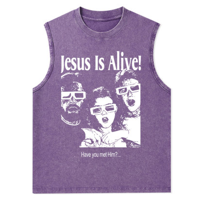 Jesus Is Alive Christian Washed Tank Top