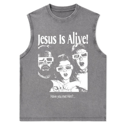 Jesus Is Alive Christian Washed Tank Top