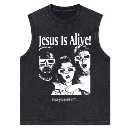 Jesus Is Alive Christian Washed Tank Top