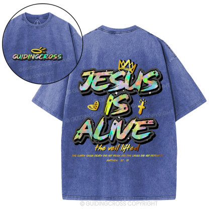 Jesus Is Alive New Chriatian Washed T-Shirt