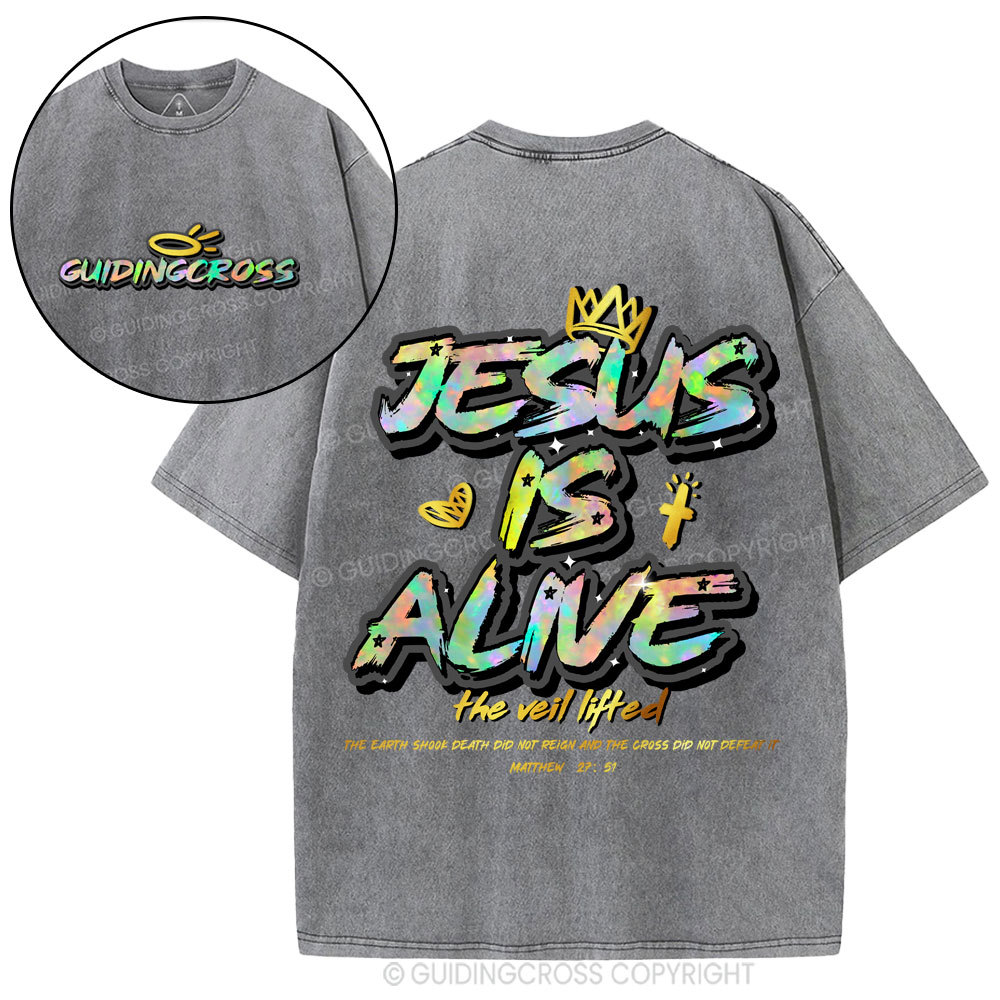 Jesus Is Alive New Chriatian Washed T-Shirt