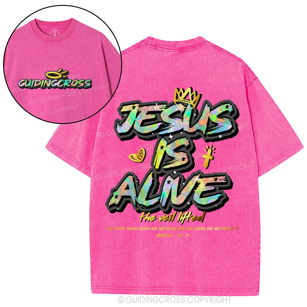 Jesus Is Alive New Chriatian Washed T-Shirt
