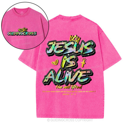 Jesus Is Alive New Chriatian Washed T-Shirt