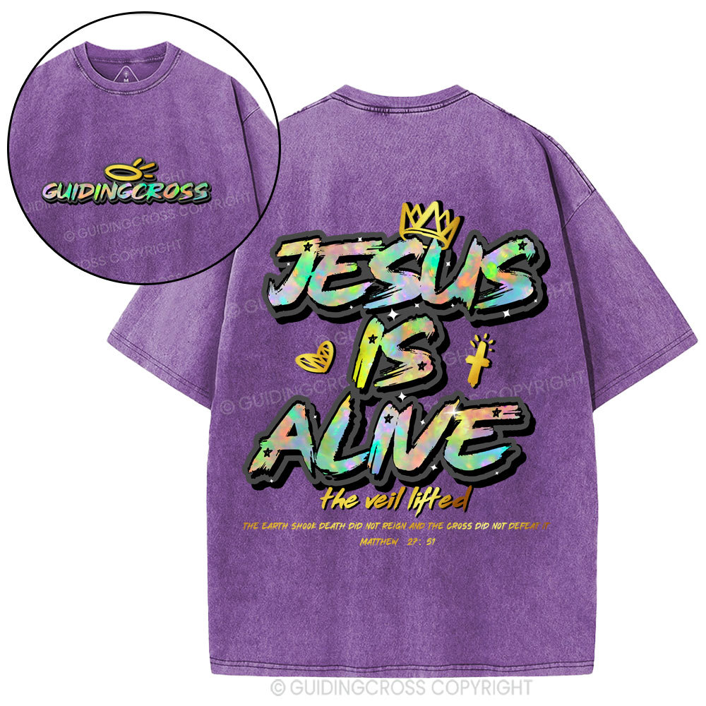 Jesus Is Alive New Chriatian Washed T-Shirt