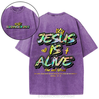 Jesus Is Alive New Chriatian Washed T-Shirt