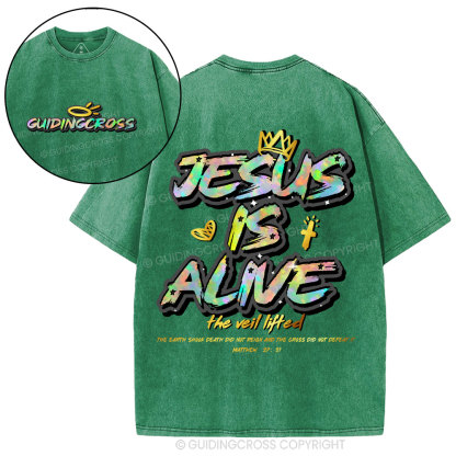 Jesus Is Alive New Chriatian Washed T-Shirt