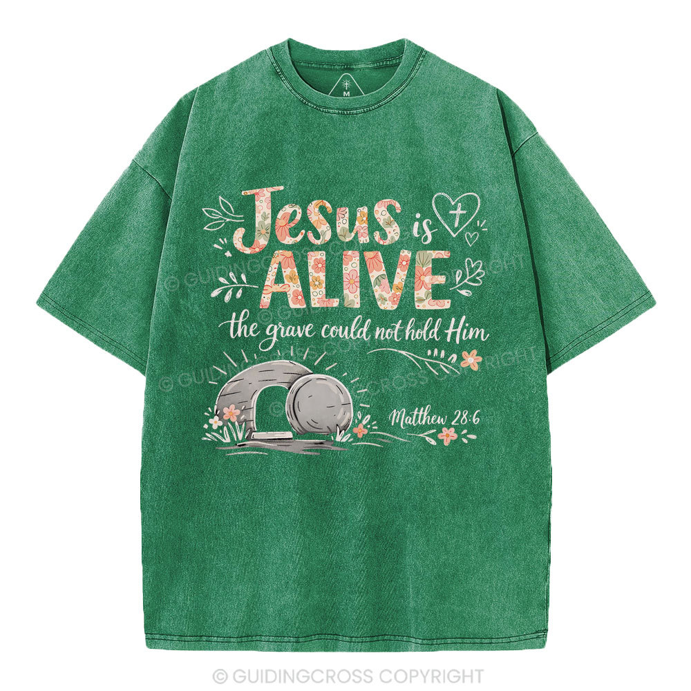 Jesus Is Alive easter Christian Washed T-Shirt