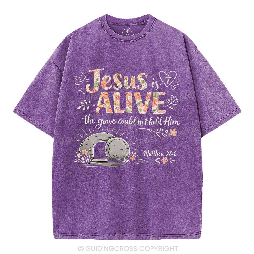 Jesus Is Alive easter Christian Washed T-Shirt
