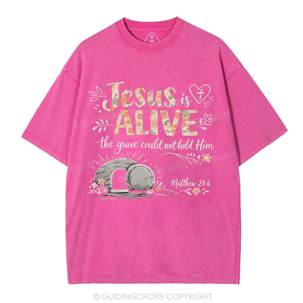 Jesus Is Alive easter Christian Washed T-Shirt