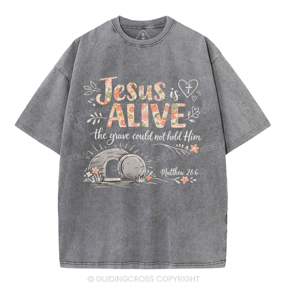Jesus Is Alive easter Christian Washed T-Shirt