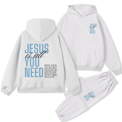 Jesus Is All You Need Christian Premium Fleece Hoodie Set