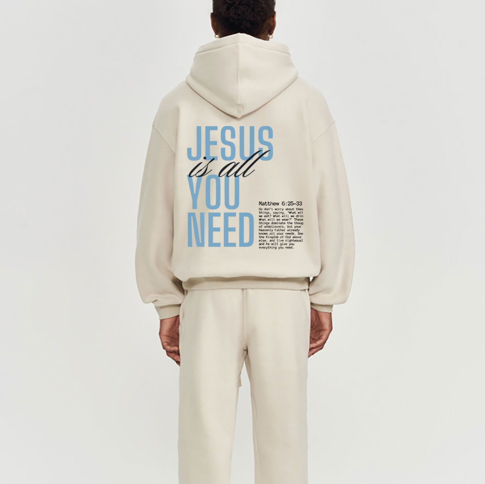 Jesus Is All You Need Christian Premium Fleece Hoodie Set
