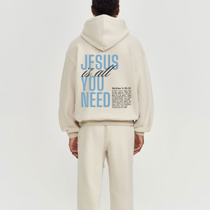 Jesus Is All You Need Christian Premium Fleece Hoodie Set