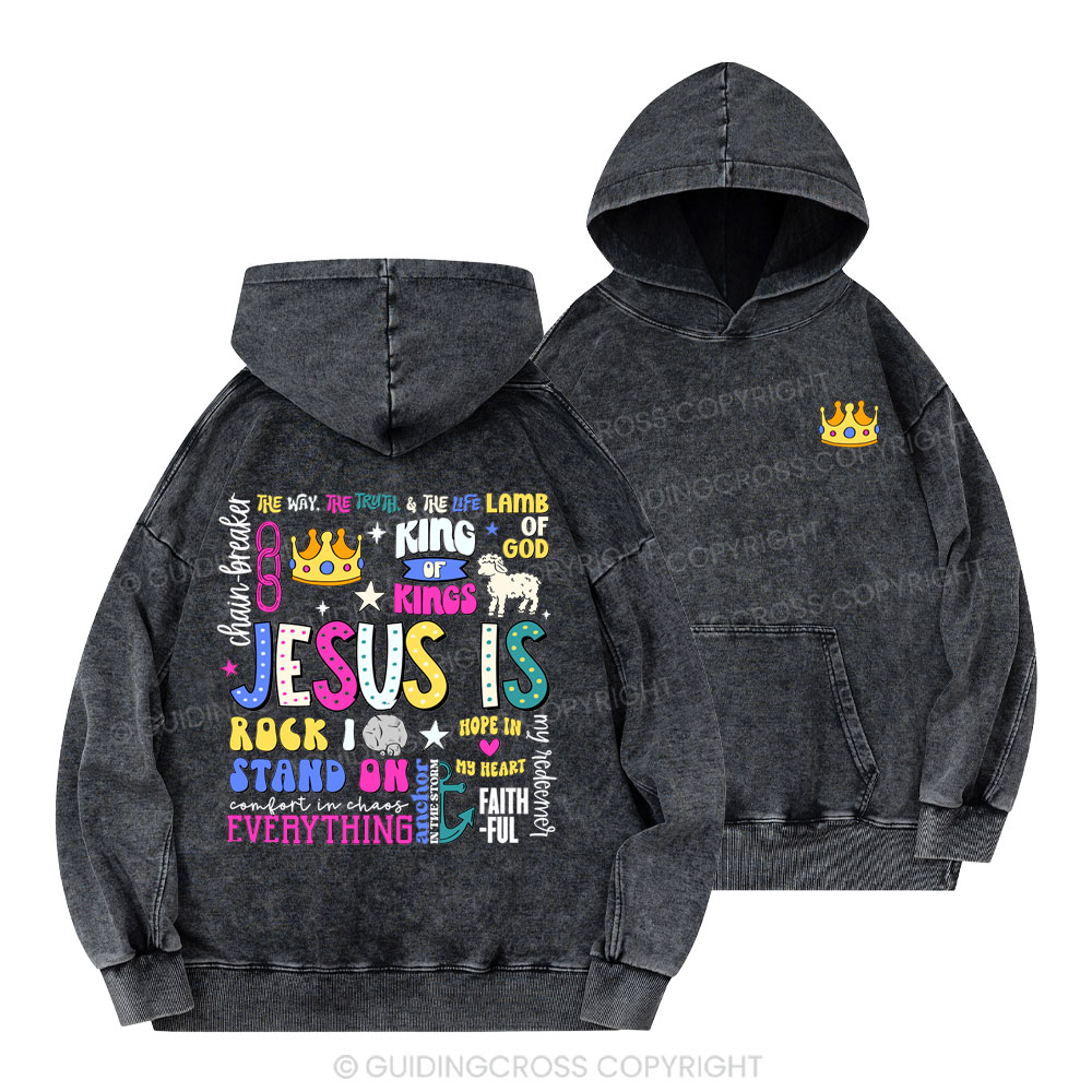 Jesus Is Christian Washed Hoodie
