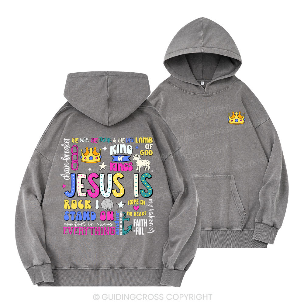 Jesus Is Christian Washed Hoodie