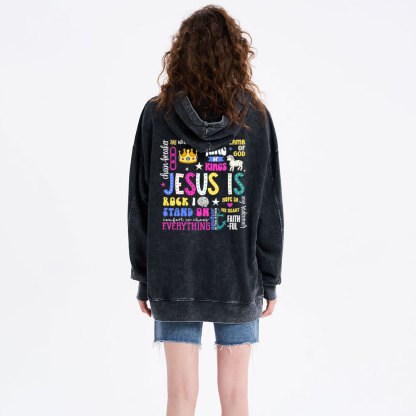 Jesus Is Christian Washed Hoodie