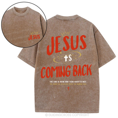 Jesus Is Coming Back Christian Washed T-Shirt