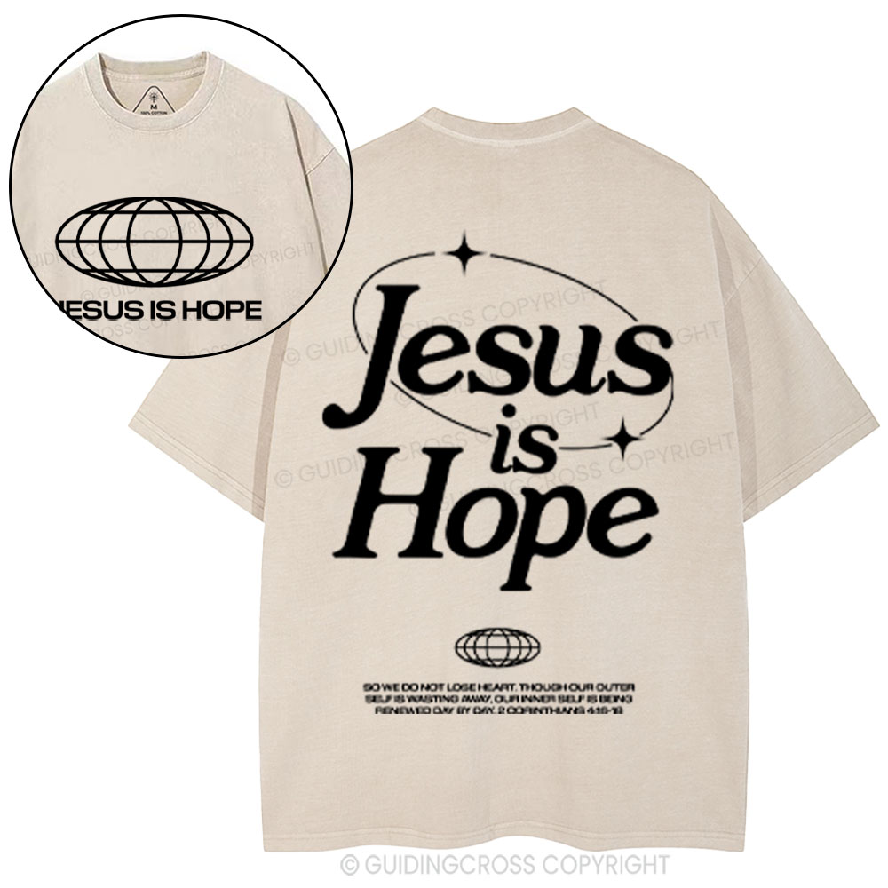 Jesus Is Hope Christian Washed T-Shirt
