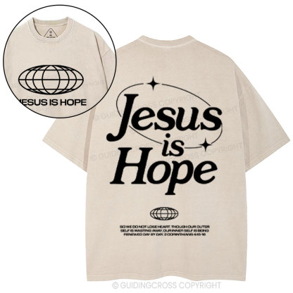 Jesus Is Hope Christian Washed T-Shirt