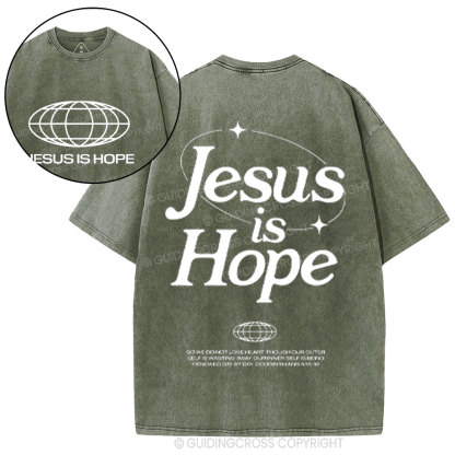 Jesus Is Hope Christian Washed T-Shirt