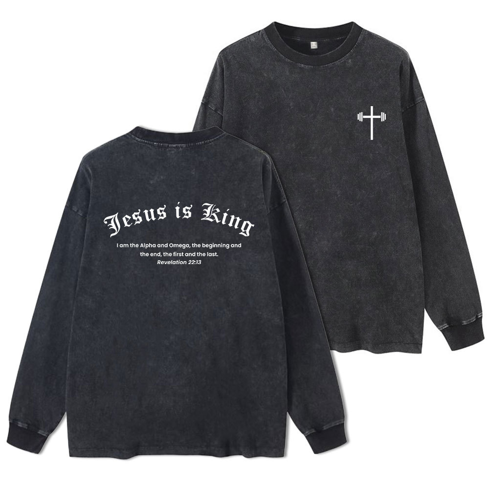 Sample Washed Long Sleeve T-Shirt Sale - GuidingCross
