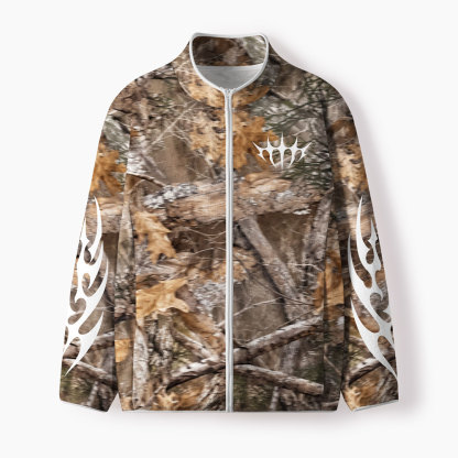 Jesus Is King Camo Christian All Over Print Zip-Up Fleece Jacket