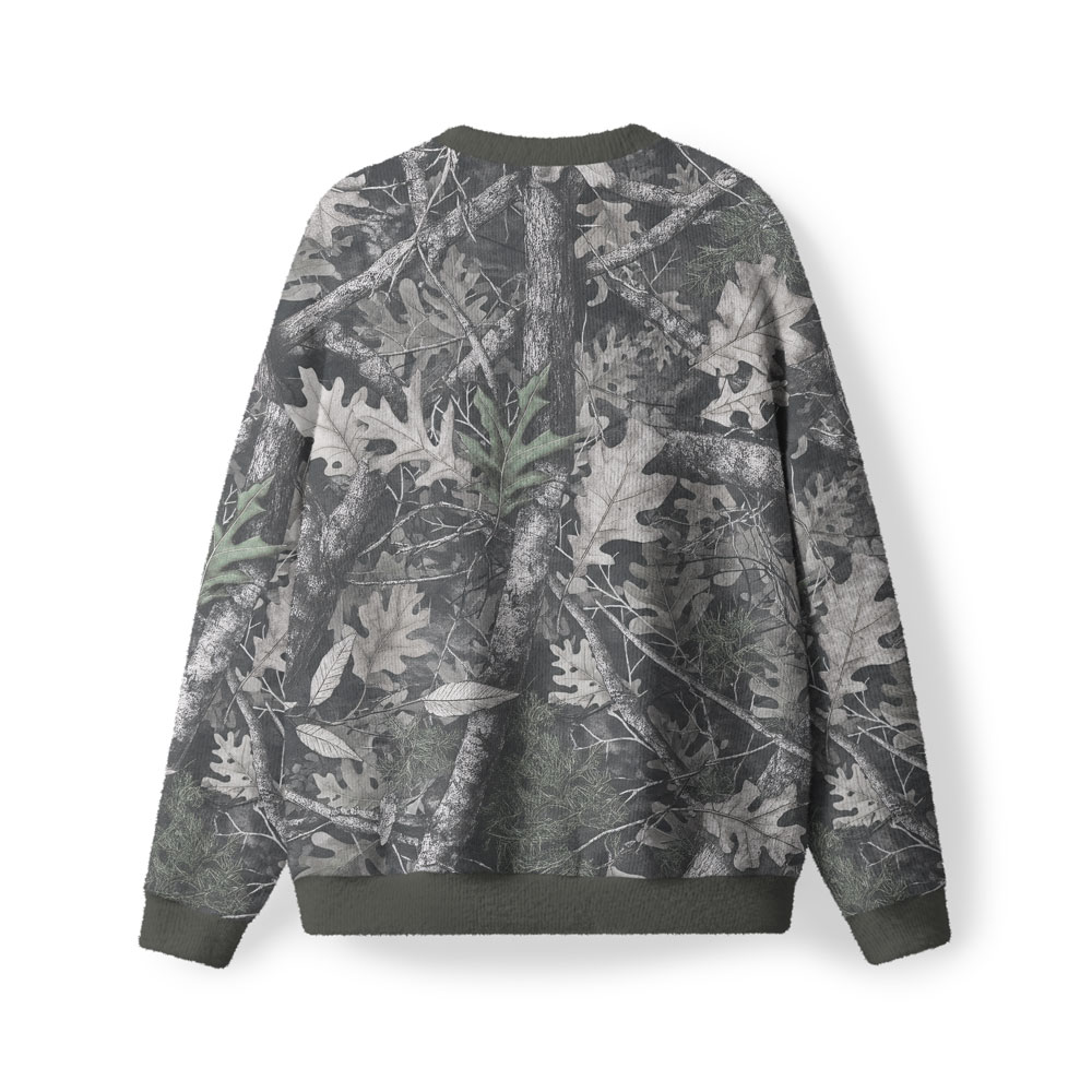 Jesus Is King Camo Furry Christian Lightweight Sweater