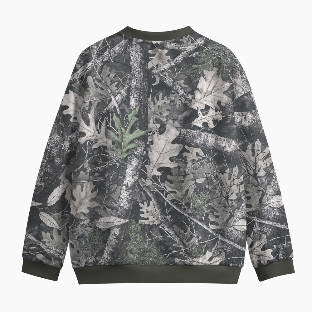 Jesus Is King Camo Christian Structured Scuba Sweatshirt