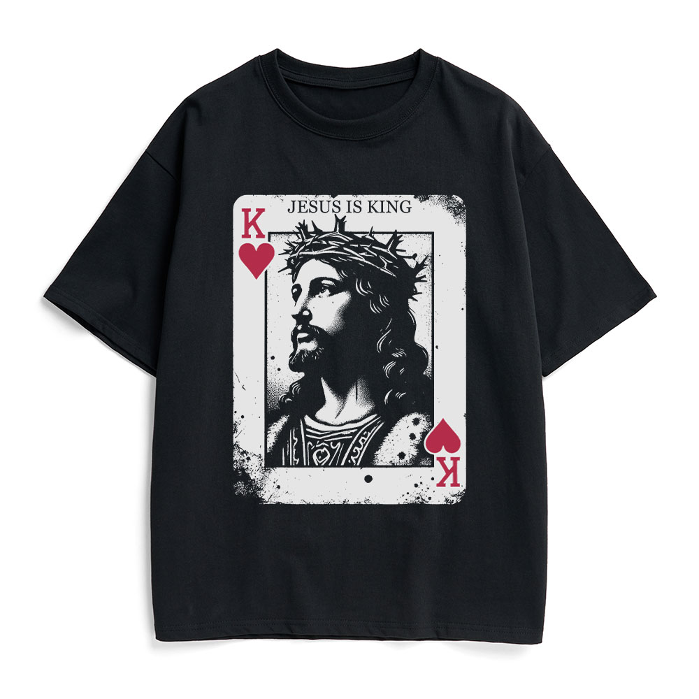 Jesus Is King Card Christian Heavy Cotton T-Shirt