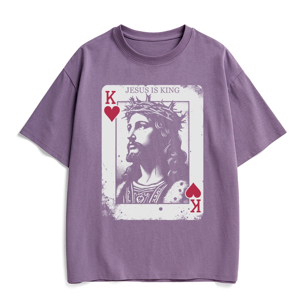 Jesus Is King Card Christian Heavy Cotton T-Shirt