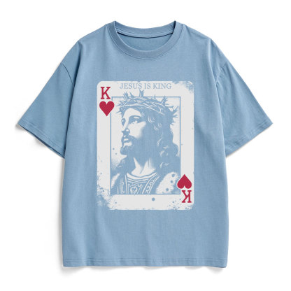 Jesus Is King Card Christian Heavy Cotton T-Shirt