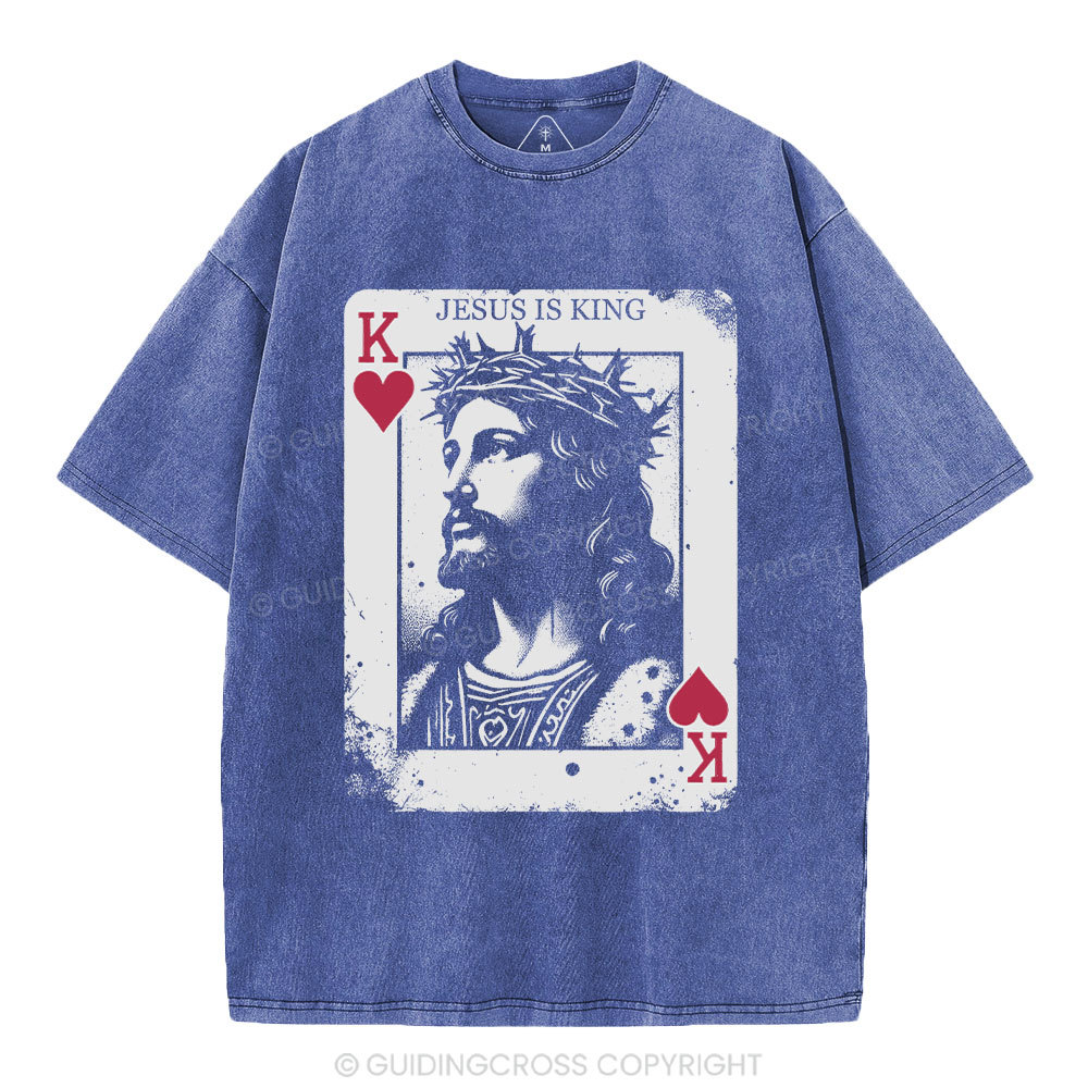 Jesus Is King Card Washed T-Shirt
