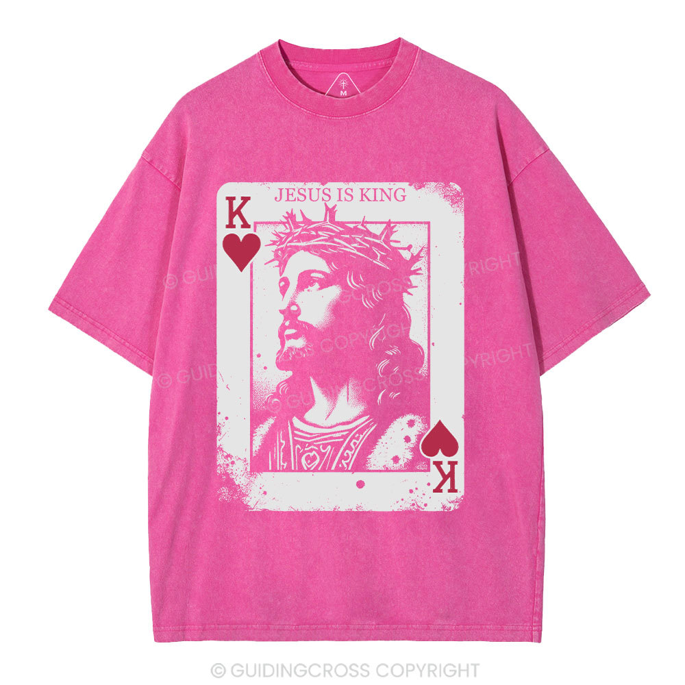 Jesus Is King Card Washed T-Shirt