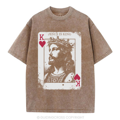 Jesus Is King Card Washed T-Shirt
