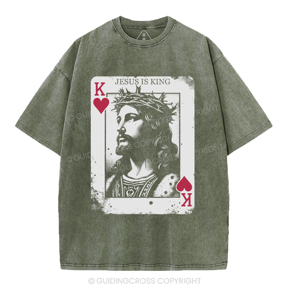 Jesus Is King Card Washed T-Shirt