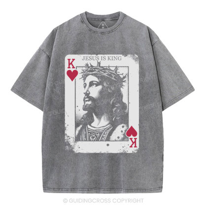 Jesus Is King Card Washed T-Shirt
